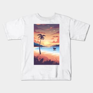 Sunset at the beach Kids T-Shirt